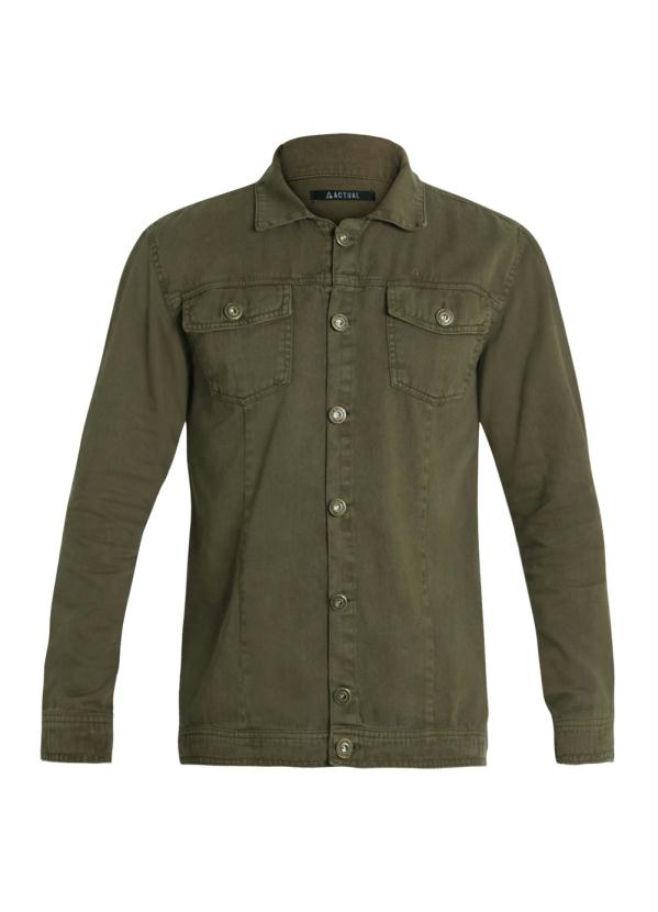 casaco sarja verde militar