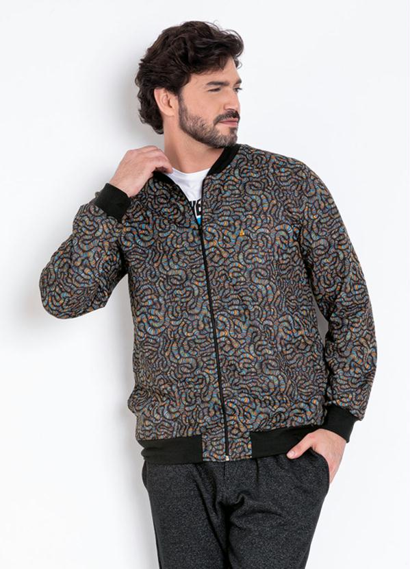 Jaqueta Bomber (Abstrata) com Bolsos Embutidos