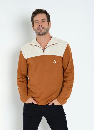 Jaqueta (Caramelo e Bege) com P�lo de Carneiro