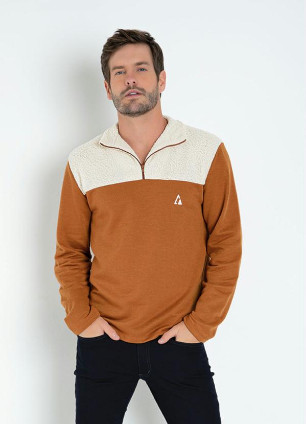 Jaqueta (Caramelo e Bege) com P�lo de Carneiro