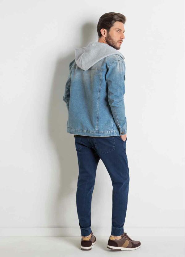 jaqueta jeans com moletom masculina
