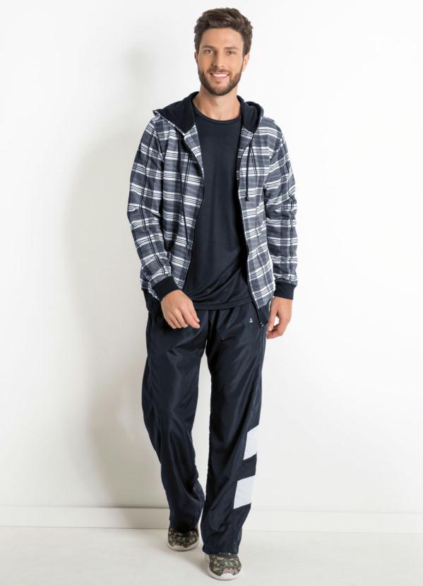 casaco xadrez preto e branco masculino