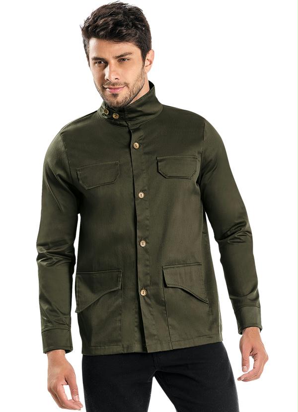jaqueta verde militar masculino