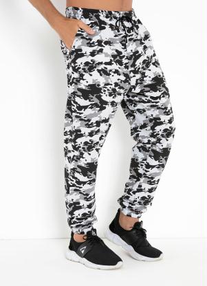 Cal�a Jogger (Camuflado Branco) com Bolsos