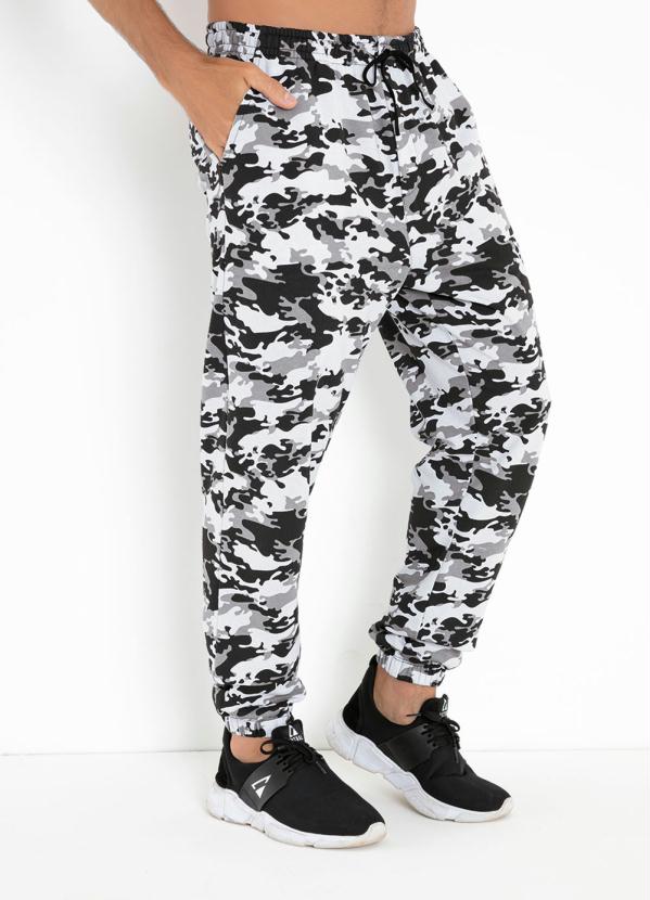 Cal�a Jogger (Camuflado Branco) com Bolsos