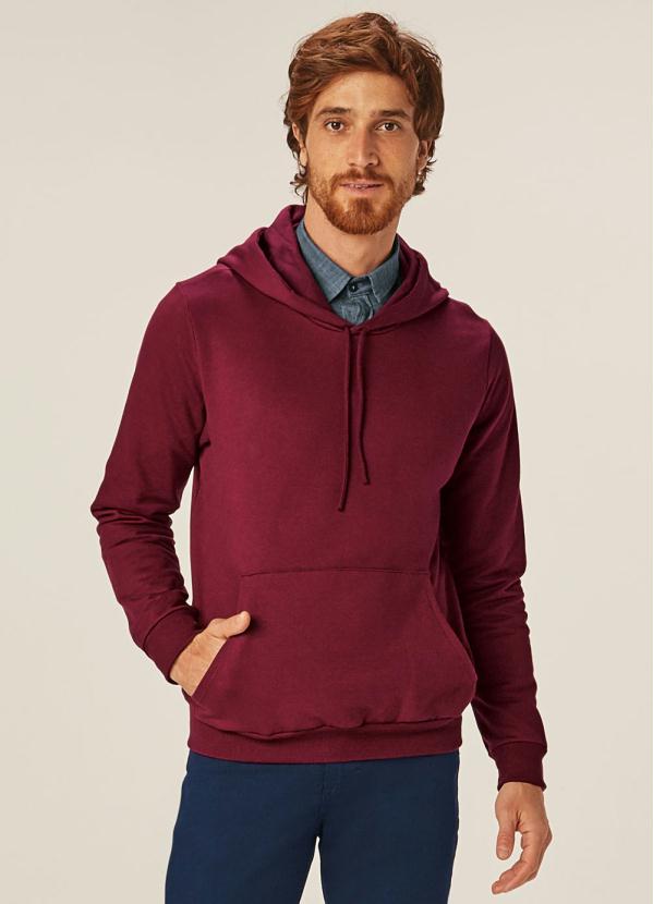 burgundy fleece moletom com capuz