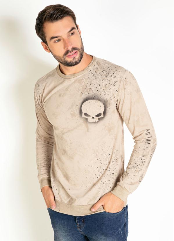 Casaco (Bege) com Respingos e Efeito Spray Casaco (Bege) com Respingos e Efeito Spray