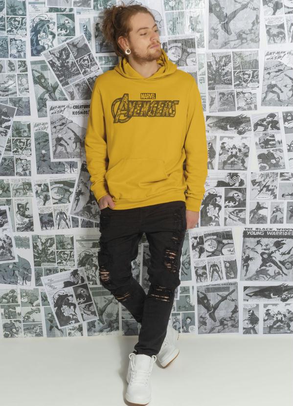 h&m moletom com capuz marvel