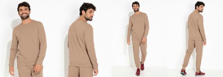 Casaco Marrom Claro com Mangas Longas