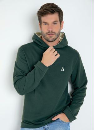 Casaco (Verde Militar) P�lo de Carneiro no Capuz