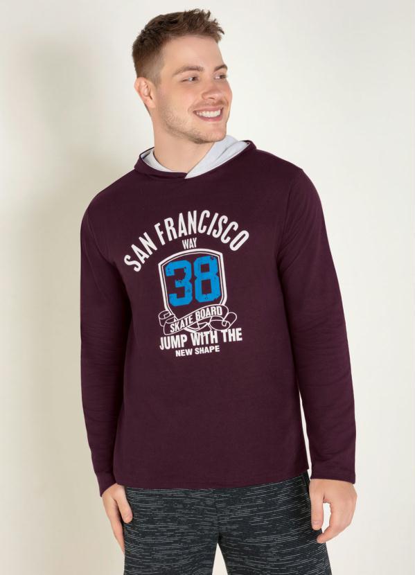 Moletom (Vinho) com Capuz e Estampa Frontal Moletom (Vinho) com Capuz e Estampa Frontal