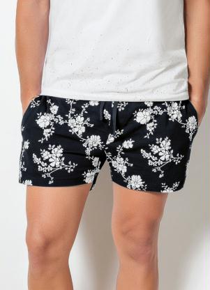 Short Actual (Floral Preto) com Bolsos