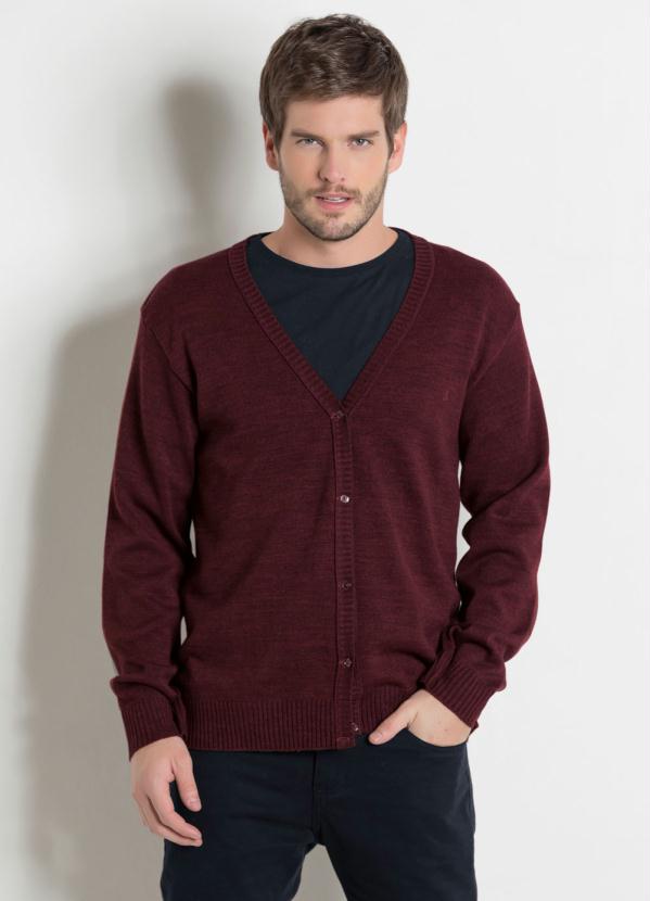 Cardigan (Bordo) com Fechamento em Bot�es Actual