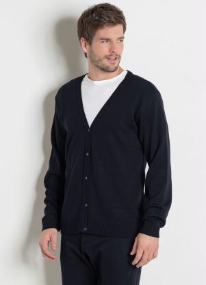 Su�ter (Preto) com Fechamento em Bot�es Actual