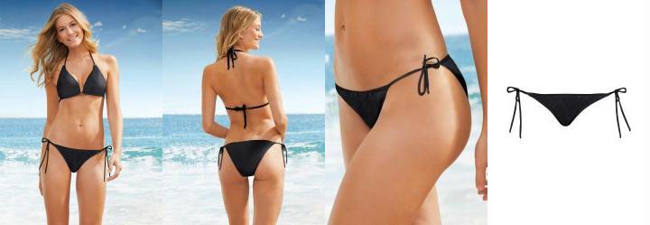 Calcinha Biqu�ni Preta com Amarrado nas Laterais