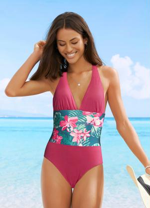 Mai� Decote V (Floral Verde)