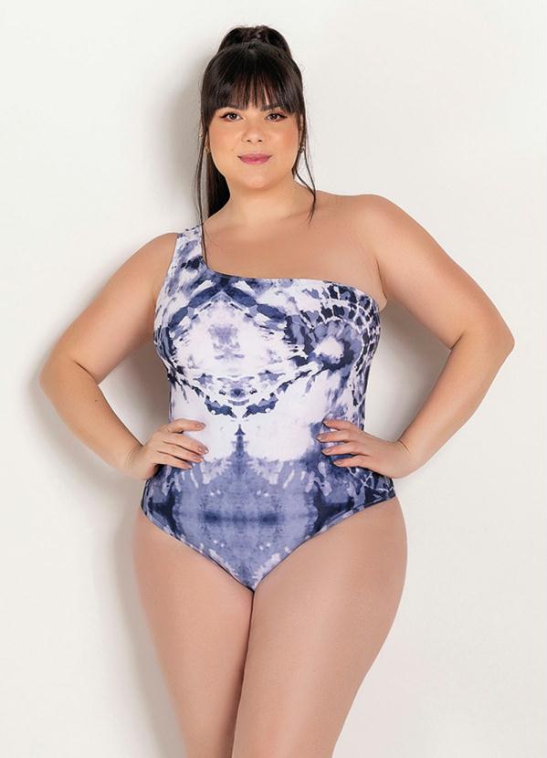Mai� Plus Size (Tie Dye) com Decote de um Ombro S�