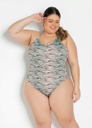 Mai� Plus Size (Zebra) com Detalhe em V