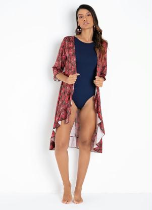 Sa�da de Praia (Animal Print) com Amarra��o