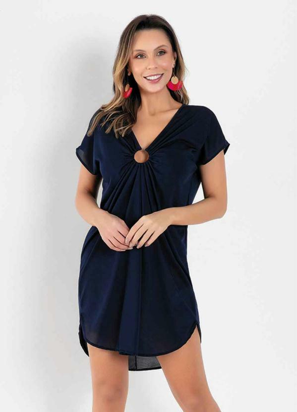 Saída de Praia (Marinho) com Detalhe em Franzido Saída de Praia (Marinho) com Detalhe em Franzido