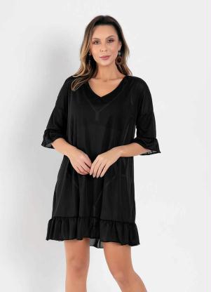 Saída de Praia (Preta) com Babado Saída de Praia (Preta) com Babado