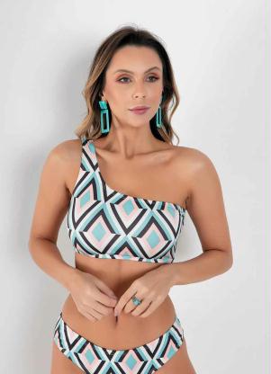 Busto Biqu�ni (Geo Tricolor) um Ombro S�