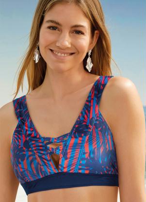 Busto Biquíni (Listras Folhas) com Tiras Busto Biquíni (Listras Folhas) com Tiras