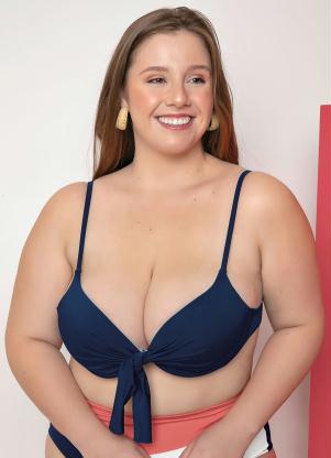 Busto Biqu�ni Plus Size (Marinho) com Bojo