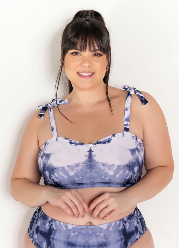 Busto Biqu�ni Plus Size (Tie Dye) com Al�as Largas