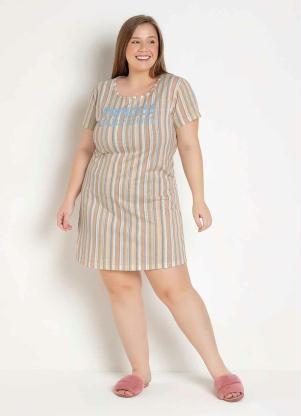 Camisola Manga Curta e Estampa Localizada (Listra)