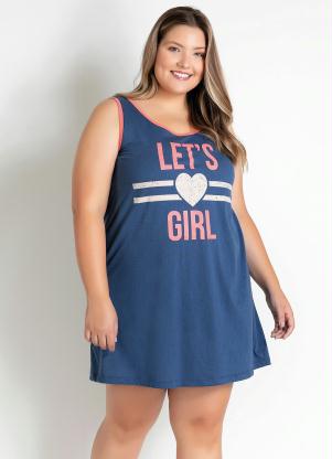 Camisola Plus Size sem Mangas (Marinho e Coral) Camisola Plus Size sem Mangas (Marinho e Coral)