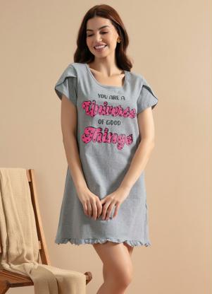 Camisola Manga Tulipa com Babado (Mescla)