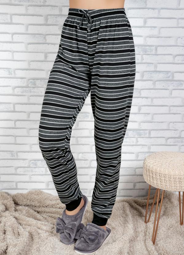 Calça Pijama Feminino (Cinza e Preto) Calça Pijama Feminino (Cinza e Preto)