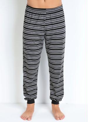 Cal�a Pijama Masculino (Cinza e Preto)