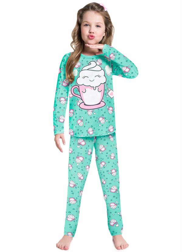 Pijama Infantil Feminino Verde - Kyly
