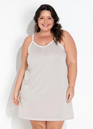 Camisola Plus Size (Bege) com Botões Decorativos Camisola Plus Size (Bege) com Botões Decorativos