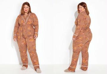 Pijama Floral Marrom