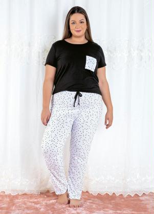 Pijama Longo com Bolso na Blusa (Po�)