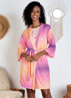 Robe (Tie Dye) com Mangas 3/4