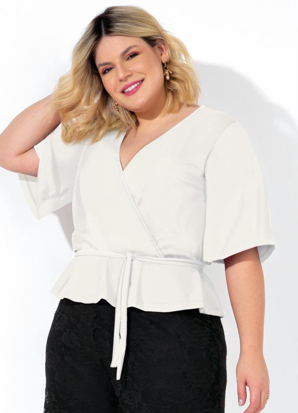 Blusa (Off White)) Mangas 3/4.