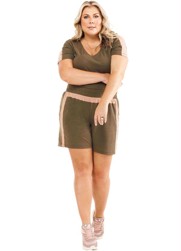 bermuda malha feminina plus size