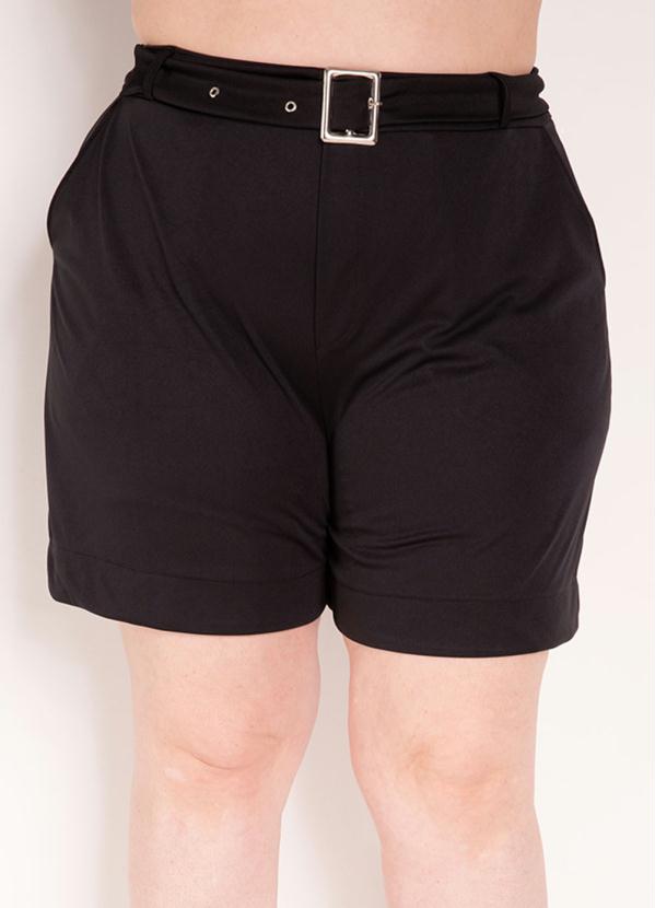 Bermuda (Preta) com Cinto Gr�tis Plus Size