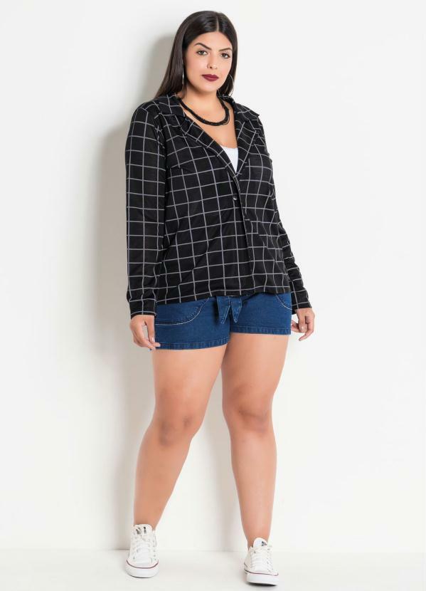 blazer xadrez plus size