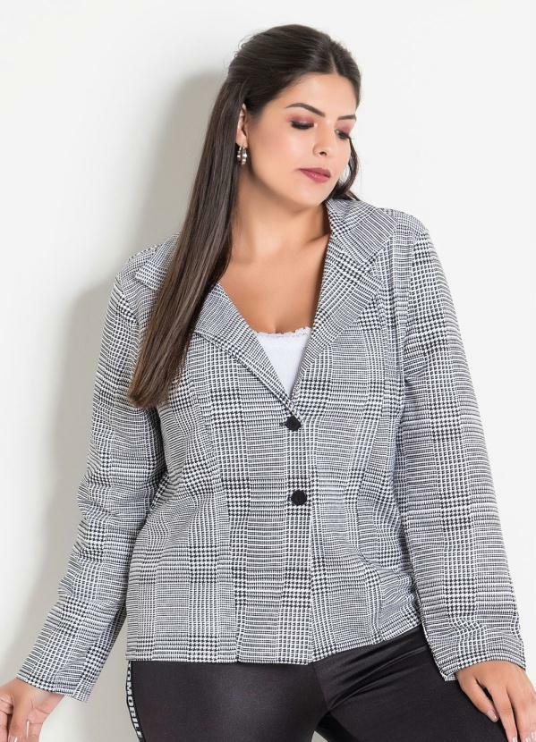 blazer xadrez plus size