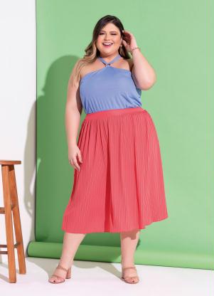 Blusa (Azul) Frente Única com Argola Plus Size Blusa (Azul) Frente Única com Argola Plus Size