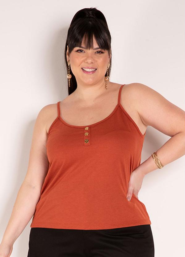 Blusa (Caramelo) com Al�as Regul�veis Plus Size