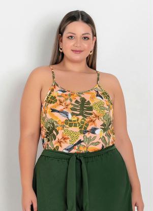 Blusa de Alças (Folhagem) Plus Size Blusa de Alças (Folhagem) Plus Size