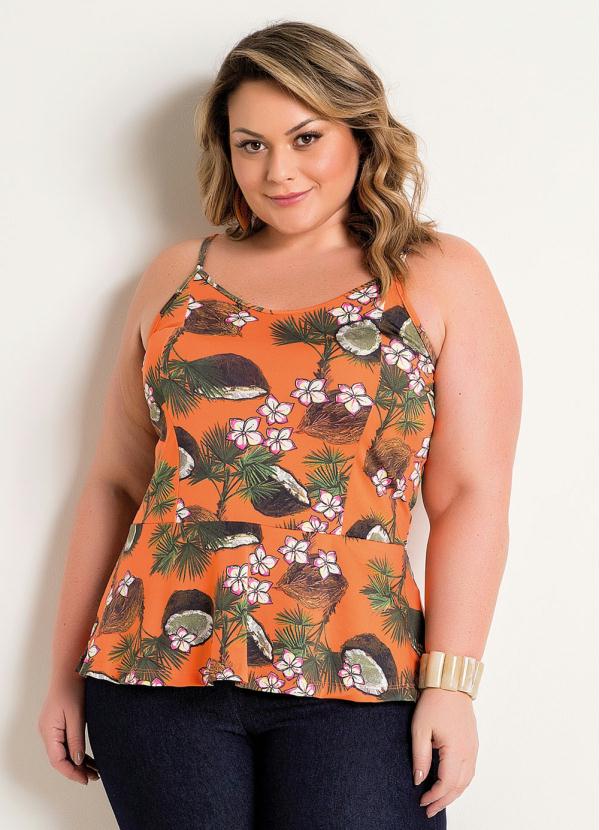 Blusa de Al�as Plus Size (Coqueiros) Plus Size