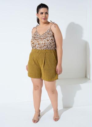 Blusa (Folhagem) com Al�as para Amarrar Plus Size