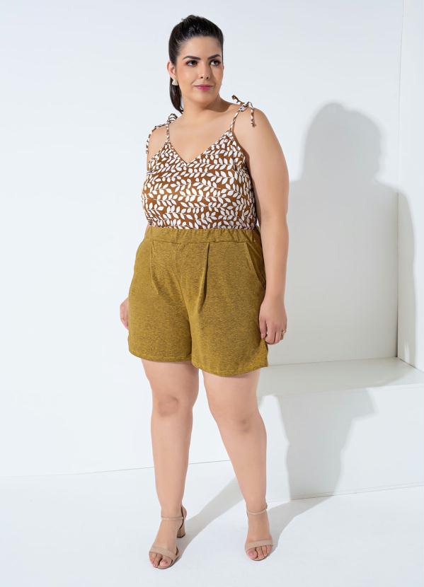 Blusa (Folhagem) com Al�as para Amarrar Plus Size